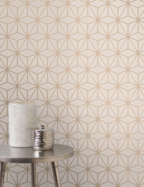 2834-42346 Augustin Rose Gold Geometric Wallpaper