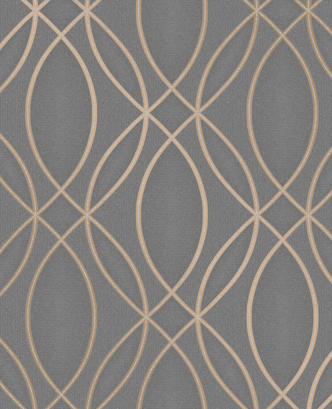 2834-42349 Lisandro Taupe Geometric Lattice Wallpaper