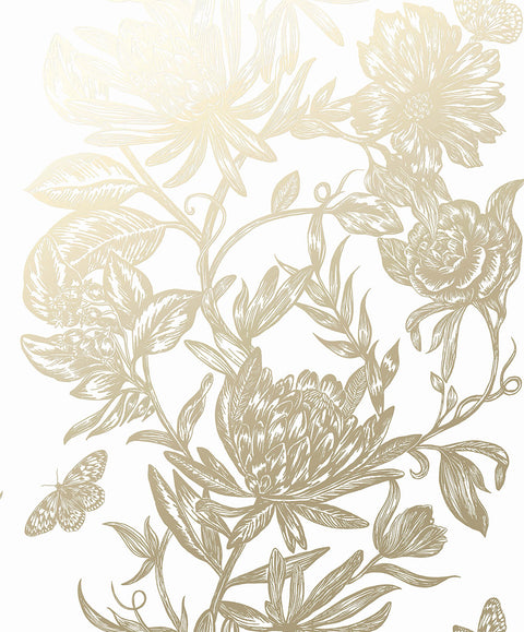 2834-M1474 Marquis Gold Floral Wallpaper