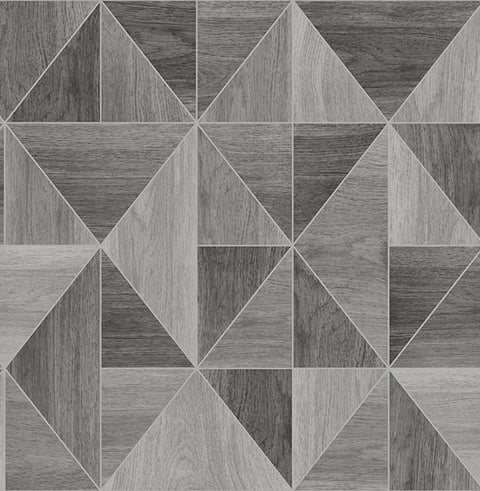 2836-24963 Corin Grey Wood Geometric Wallpaper