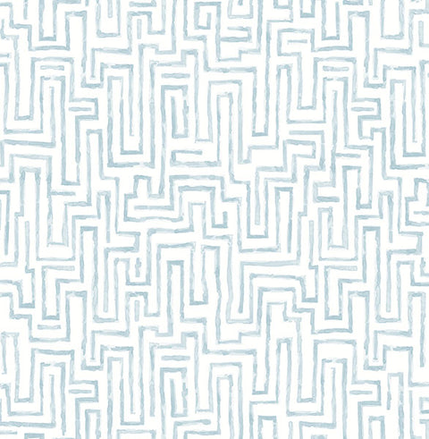 2861-25701 Ramble Blue Geometric Wallpaper