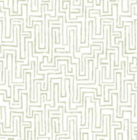 2861-25702 Ramble Sage Geometric Wallpaper