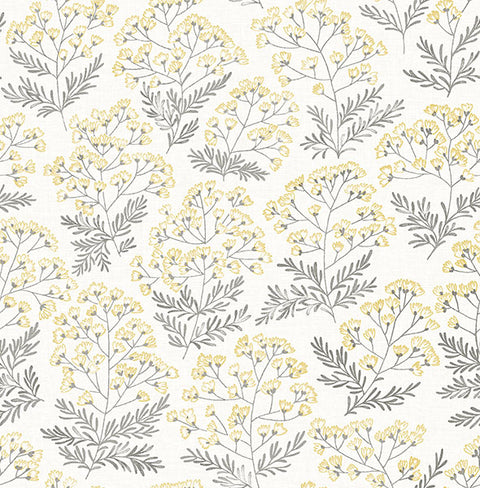 2861-25715 Floret Yellow Floral Wallpaper