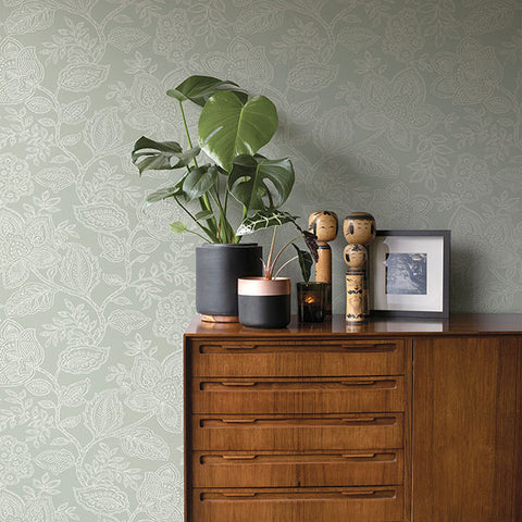 2861-25736 Larkin Sage Floral Wallpaper