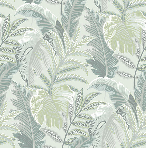 2861-25760 Verdant Grey Botanical Wallpaper