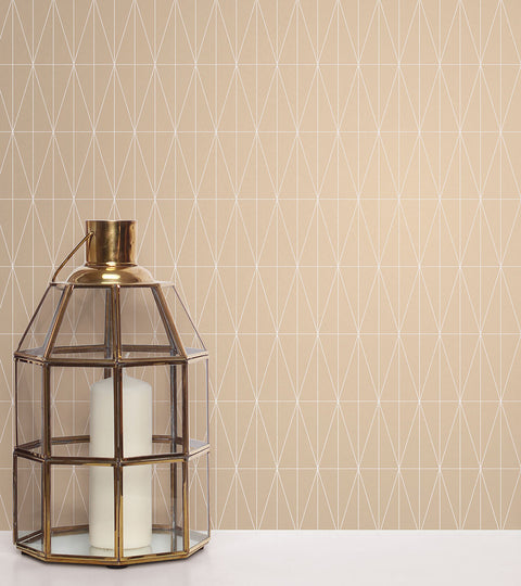 2889-25214 Tofta Beige Geometric Wallpaper