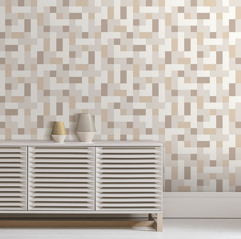 2889-25224 Alby Neutral Geometric Wallpaper