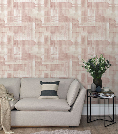 2889-25228 Trosa Light Pink Brushstroke Wallpaper