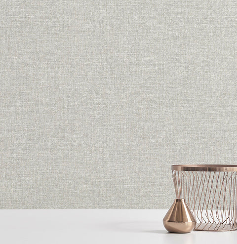 2889-25239 Asa Grey Linen Texture Wallpaper
