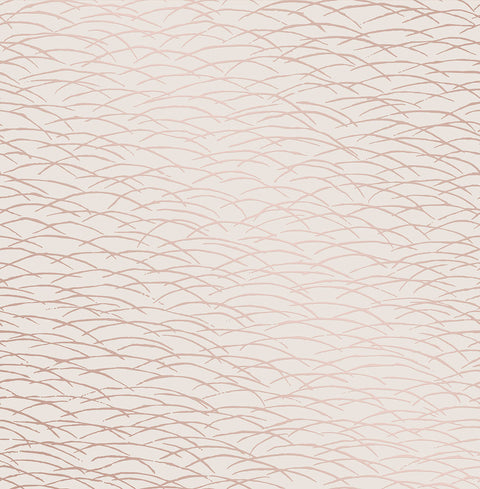 2889-25244 Hono Rose Gold Abstract Wave Wallpaper