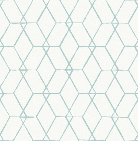 2889-25251 Osterlen Teal Trellis Wallpaper