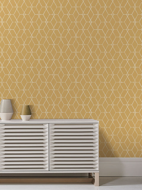 2889-25253 Osterlen Yellow Trellis Wallpaper