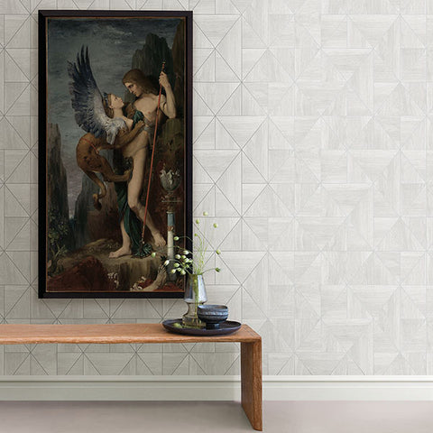 2896-25320 Cheverny Light Grey Wood Tile Wallpaper