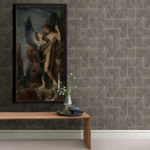 2896-25322 Cheverny Brown Wood Tile Wallpaper