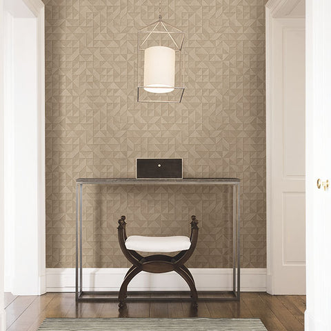 2896-25328 Gallerie Taupe Triangle Geometric Wallpaper