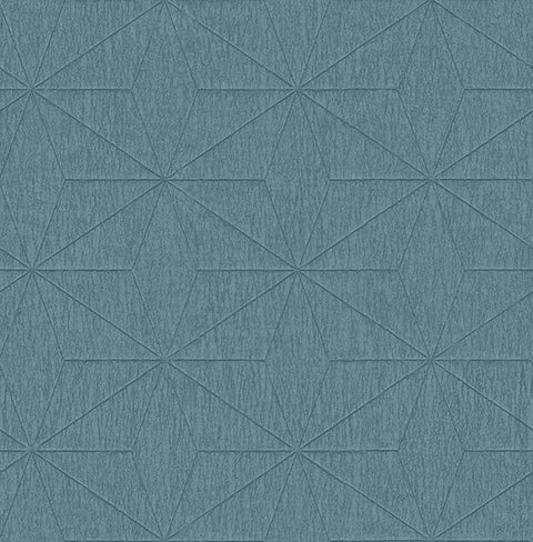 2896-25342 Bernice Teal Diamond Geometric Wallpaper