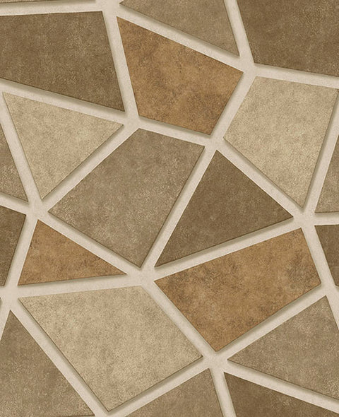 2896-25351 Coty Brass Geometric Patchwork Wallpaper