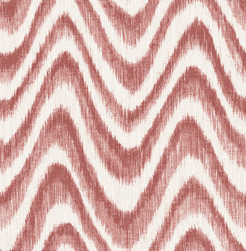 2901-25405 Bargello Red Faux Grasscloth Wave Wallpaper