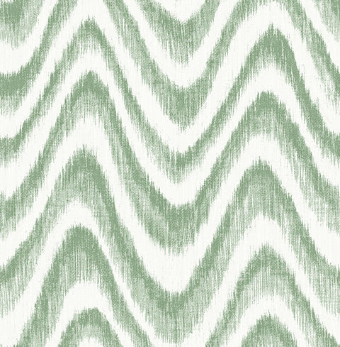 2901-25406 Bargello Green Faux Grasscloth Wave Wallpaper