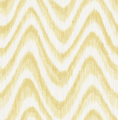 2901-25409 Bargello Yellow Faux Grasscloth Wave Wallpaper