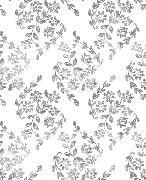2901-25429 Arabesque Grey Floral Trail Wallpaper