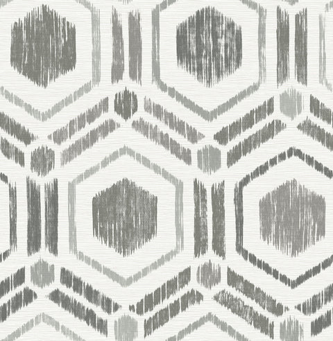2901-25432 Borneo Taupe Geometric Grasscloth Wallpaper