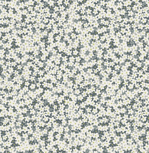 2901-25447 Giverny Grey Miniature Floral Wallpaper