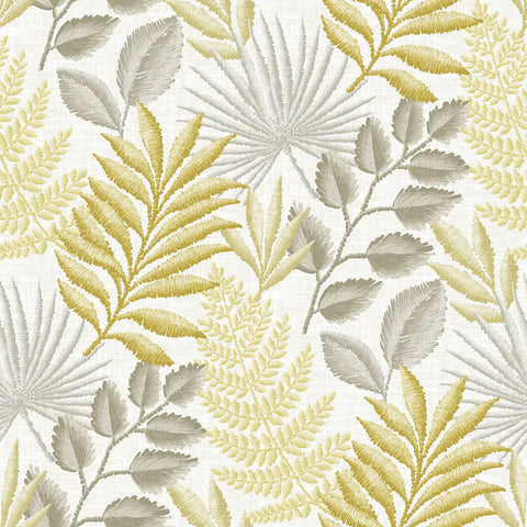 2901-87502 Palomas Mustard Botanical Wallpaper