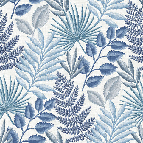2901-87505 Palomas Blue Botanical Wallpaper