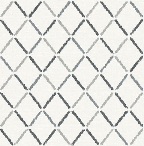 2902-25534 Allotrope Charcoal Linen Geometric Wallpaper