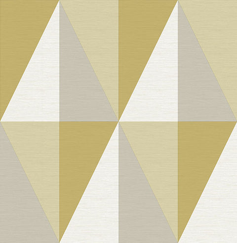 2902-25538 Aspect Yellow Geometric Faux Grasscloth Wallpaper