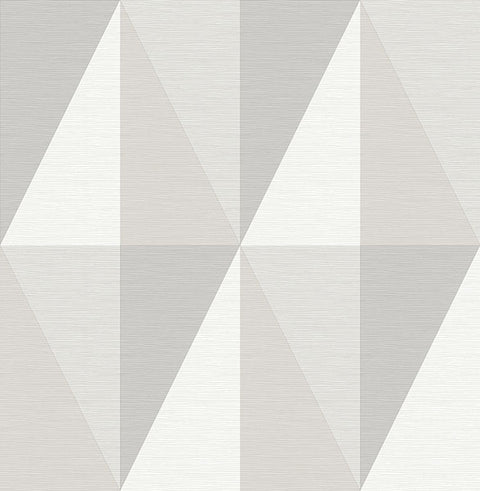 2902-25540 Aspect Grey Geometric Faux Grasscloth Wallpaper