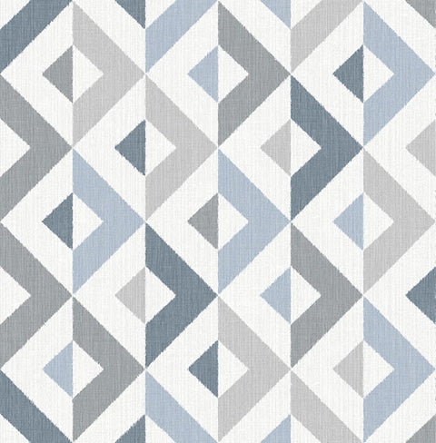 2902-25541 Seesaw Slate Geometric Faux Linen Wallpaper