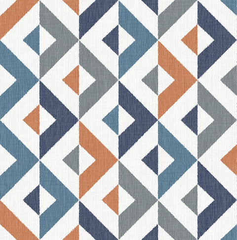 2902-25542 Seesaw Multicolor Geometric Faux Linen Wallpaper