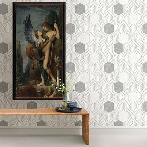 2902-25555 Momentum Off-White Geometric Wallpaper