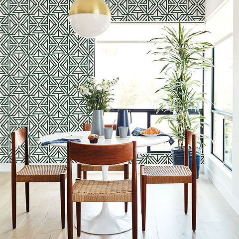 2902-87332 Helios Green Geometric Wallpaper