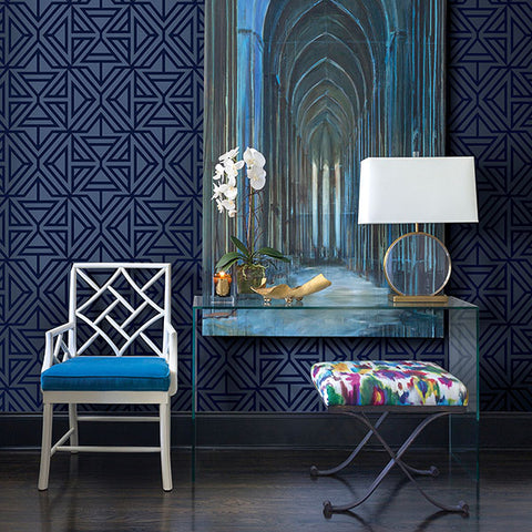 2902-87333 Helios Blue Geometric Wallpaper