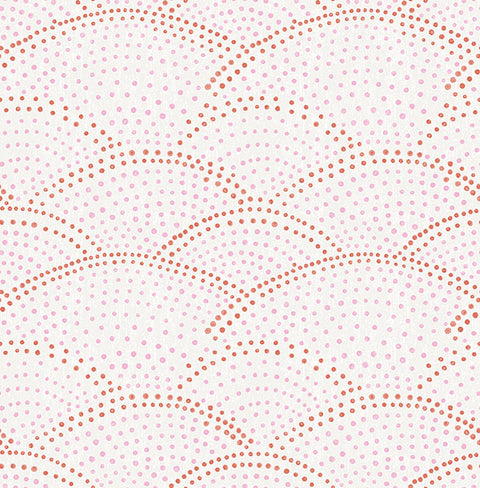 2903-25801 Bennett Pink Dotted Scallop Wallpaper