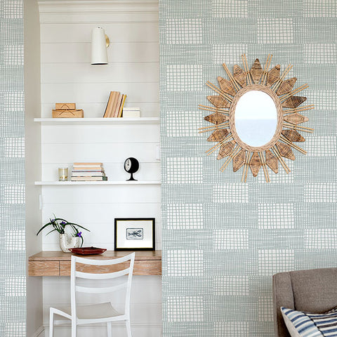 2903-25823 Maxwell Aqua Geometric Wallpaper