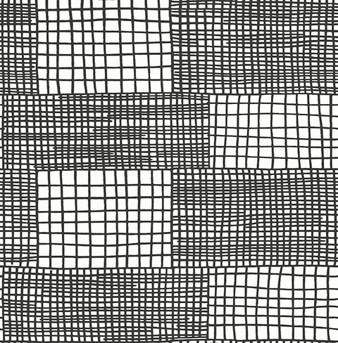 2903-25824 Maxwell Black Geometric Wallpaper