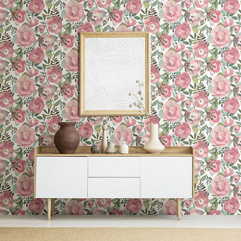 2903-25839 Orla Pink Floral Wallpaper
