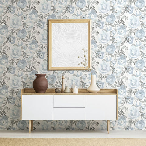 2903-25841 Orla Blue Floral Wallpaper