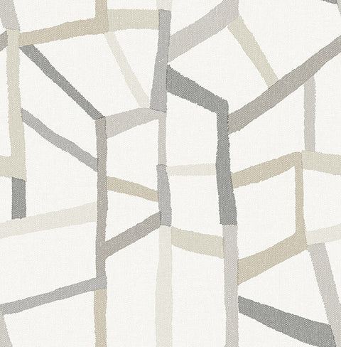 2903-25848 Tate Grey Geometric Linen Wallpaper