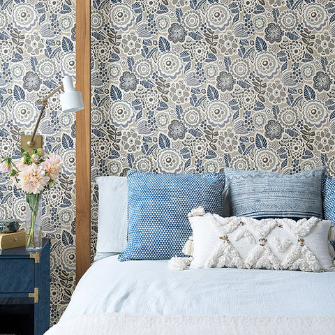 2903-25864 Lucy Grey Floral Wallpaper