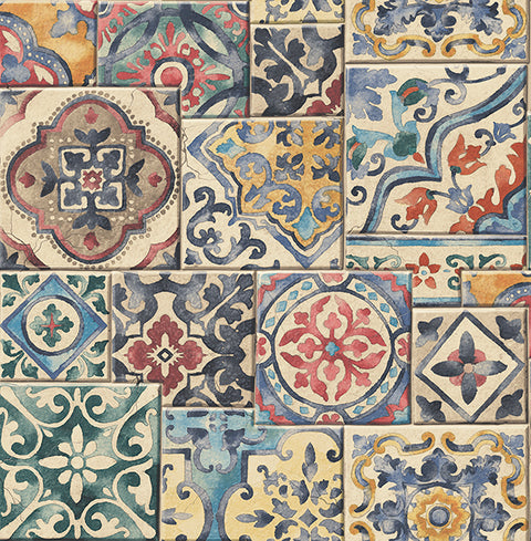2904-22301 Marrakesh Multicolor Global Tiles Wallpaper