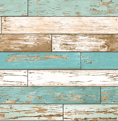 2904-22318 Juda Blue Scrap Wood Wallpaper