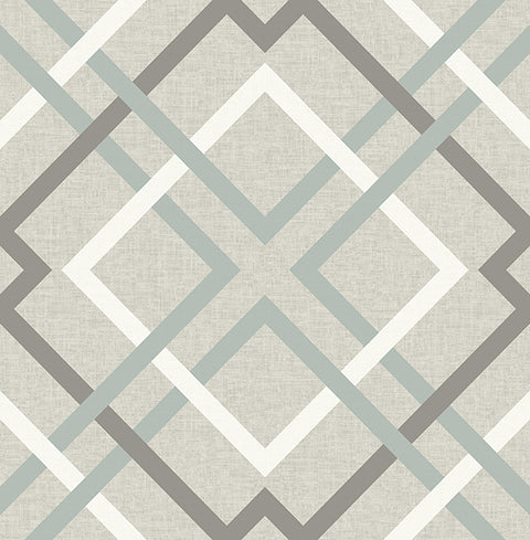 2904-22649 Saltire Taupe Geometric Wallpaper