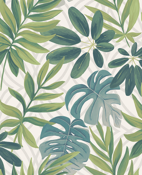 2904-24200 Nocturnum Green Leaves Wallpaper