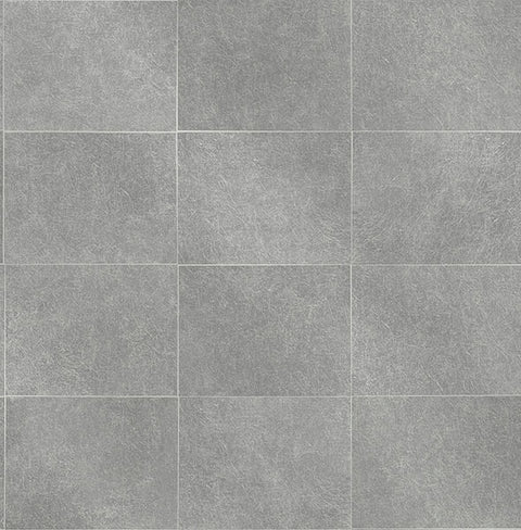 2904-24909 Cecelia Dark Grey Faux Tile Wallpaper