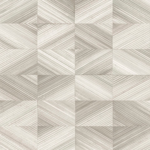 2904-25377 Stratum Taupe Geometric Faux Wood Wallpaper